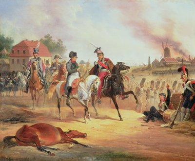 Napoleon and Prince Joseph Poniatowski at the Battle of Leipzig, 19th October 1813 by January Suchodolski